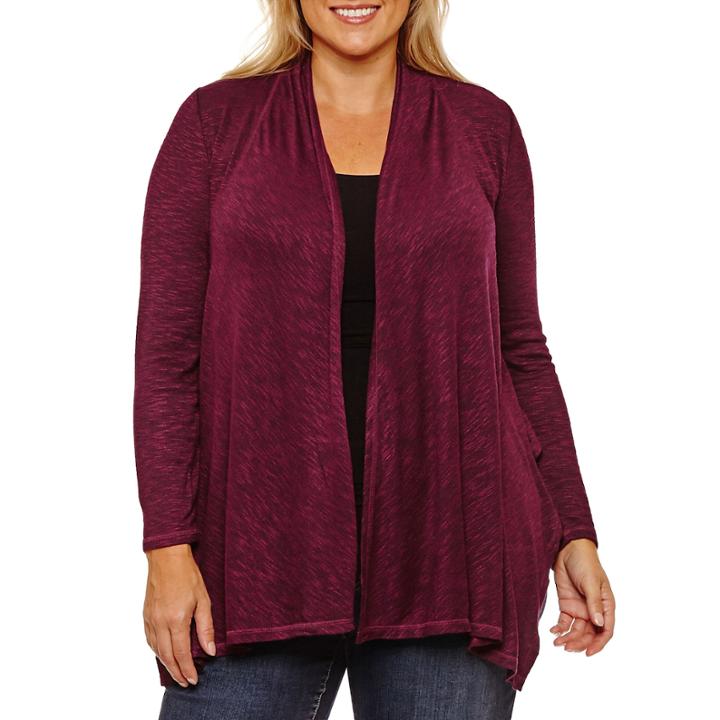St. John's Bay Long Sleeve Cardigan-petites
