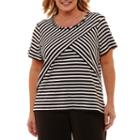 Alfred Dunner Out And About Spliced Stripe T-shirt- Plus
