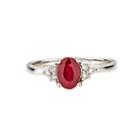 Limited Quantities Lead Glass-filled Oval Ruby 10k White Gold Ring