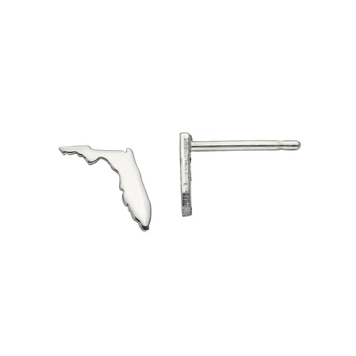 Personalized Sterling Silver Florida Stud Earrings