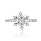Enchanted Disney Fine Jewelry Womens 1/4 Ct. T.w. Genuine Round White Diamond Sterling Silver Promise Ring