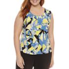 Evan Picone Sleeveless Crew Neck Knit Blouse-plus