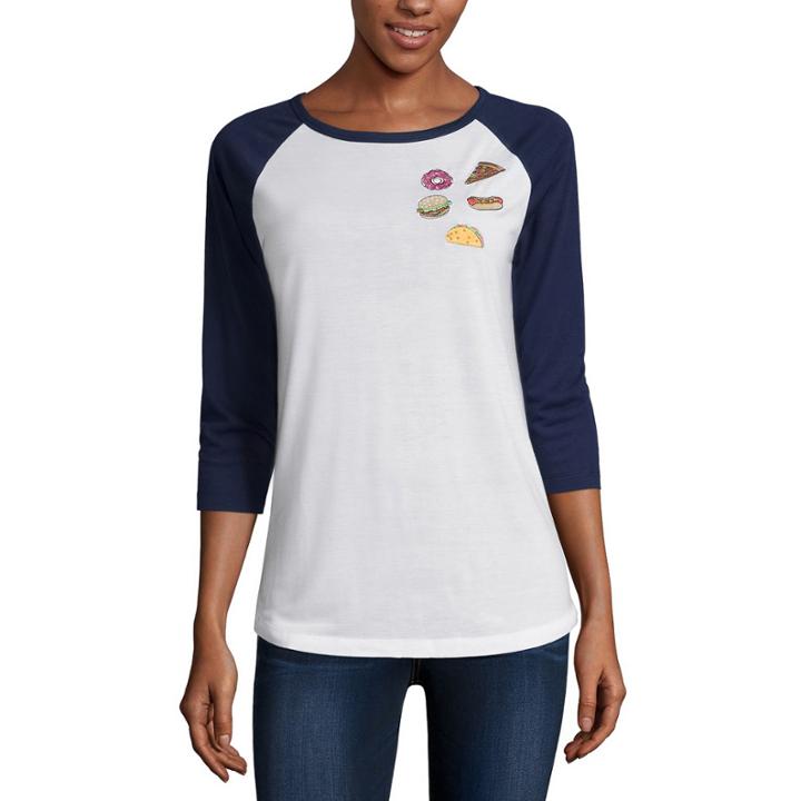 3/4-sleeve Patch Raglan Tee - Juniors