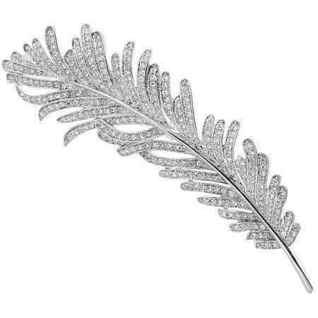 Cz By Kenneth Jay Lane Cubic Zirconia Vintage Feather