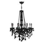 Provence Collection 8 Light Chrome Finish And Black Crystal Chandelier