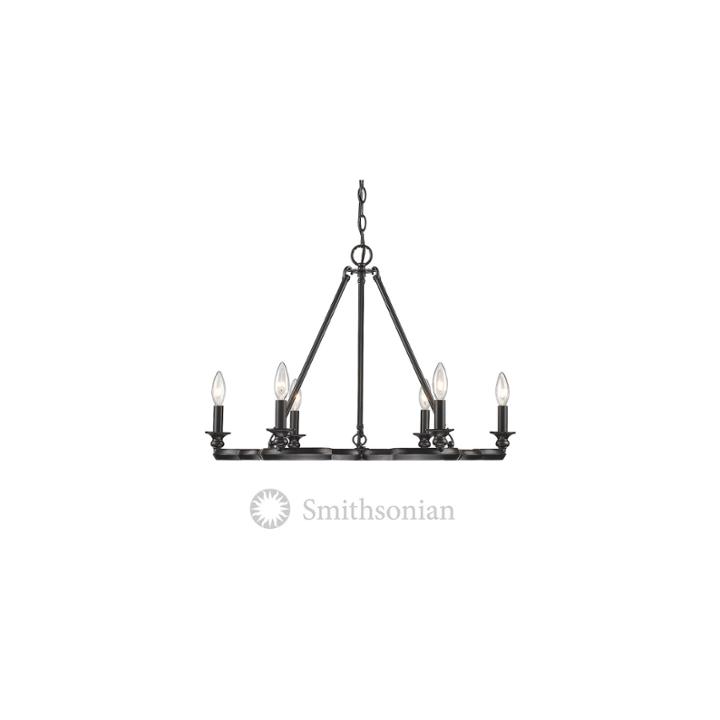 Saxon 6-light Chandelier In Aged Bronze