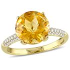 Yellow Citrine 14k Gold Engagement Ring