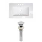 24.25-in. W 3h4-in. Ceramic Top Set In White Color- Overflow Drain Incl.