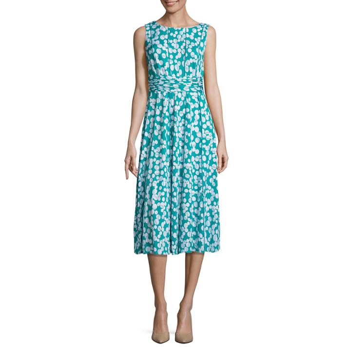 Perceptions Sleeveless Circles Fit & Flare Dress