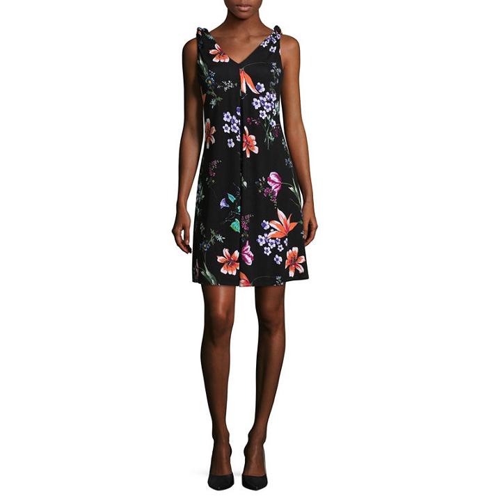 Spense Sleeveless Floral Swing Dresses