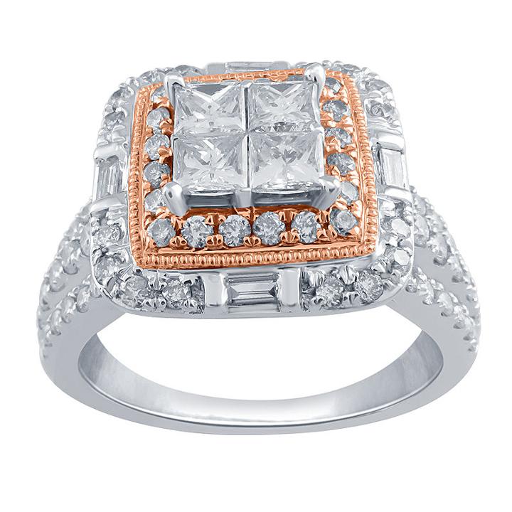 Womens 1 1/4 Ct. T.w. Genuine Diamond White Engagement Ring