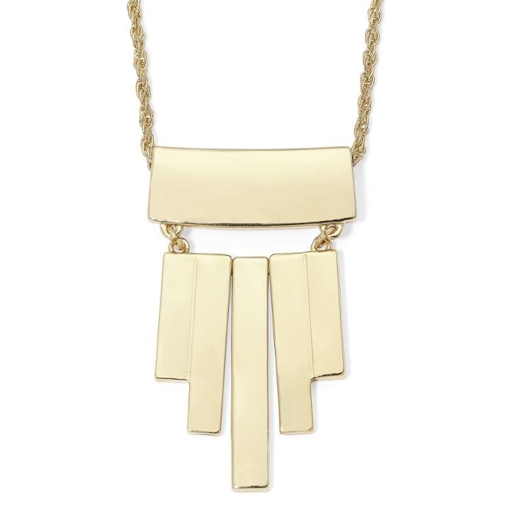 Liz Claiborne Gold-tone Dangly Pendant Necklace