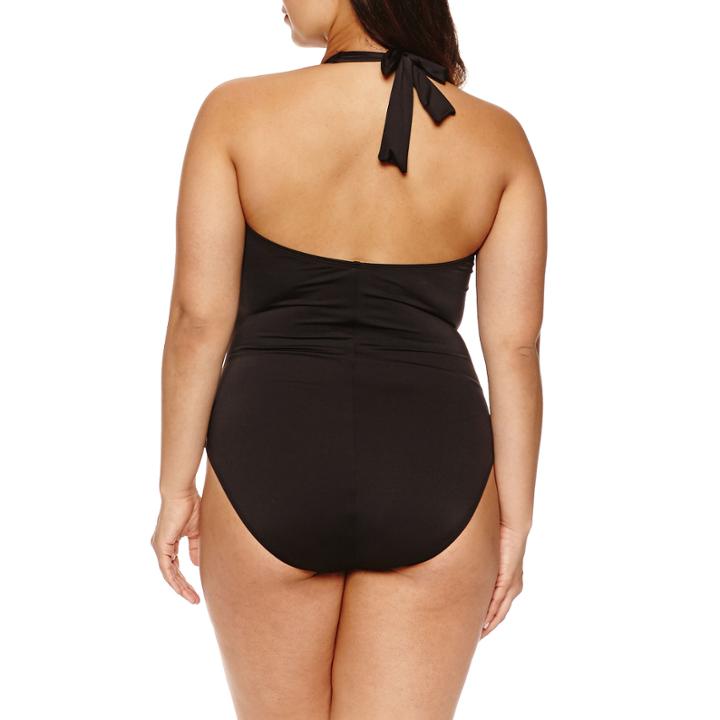 Liz Claiborne Solid One Piece Swimsuit- Plus