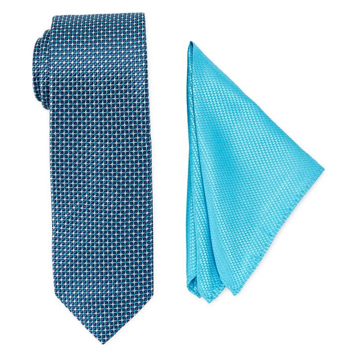 U.s. Polo Assn. Tie Hankie Geometric Set