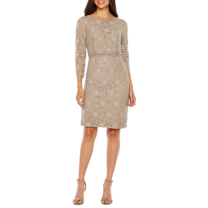 Jackie Jon 3/4 Sleeve Embellished Party Dress