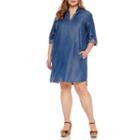 Luxology 3/4 Sleeve Dots Sheath Dress-plus