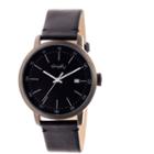 Simplify Mens The 2500 Black Dial Leather-band Watch With Date Sim2502