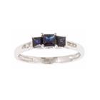 Limited Quantities! Womens Diamond Accent Blue Sapphire 10k Gold Cocktail Ring