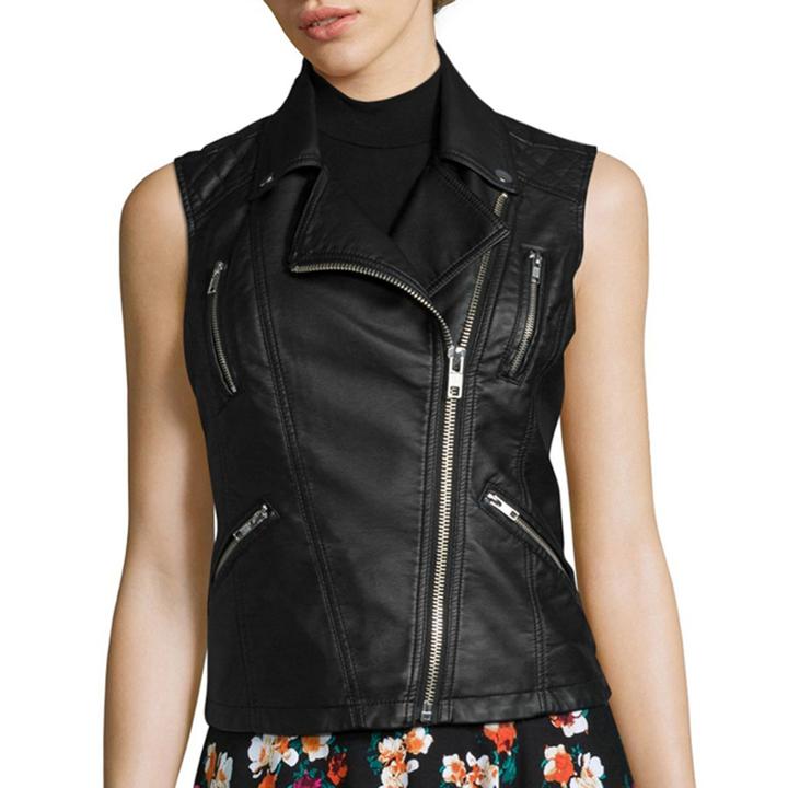 Decree Pleather Moto Vest