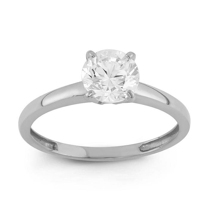 Diamonart Womens 1 Ct. T.w. Cubic Zirconia White Engagement Ring