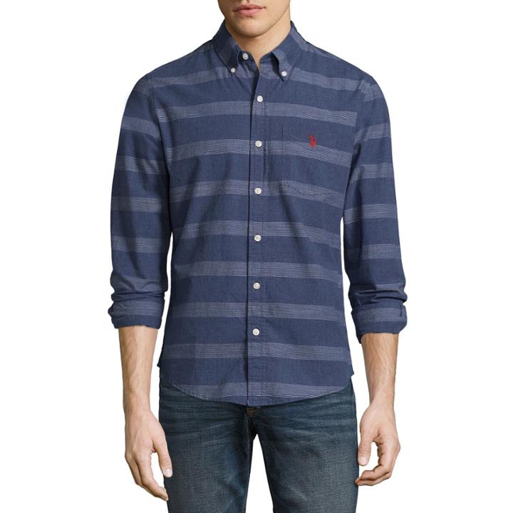 U.s. Polo Assn. Long Sleeve Stripe Button-front Shirt