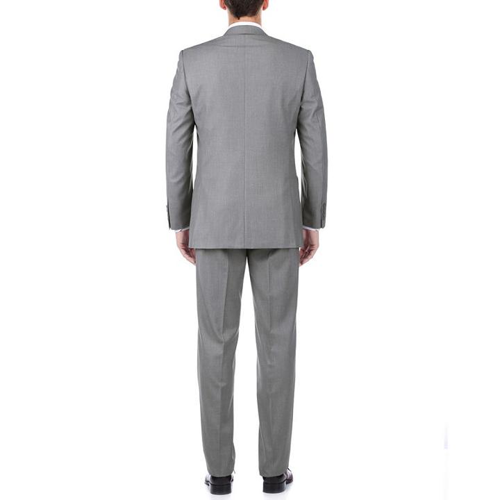 Verno Men's Grey Classic Fit 100 Wool 2-piece Suit