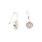 Vieste Silver-tone Crystal Pave Round Drop Earrings