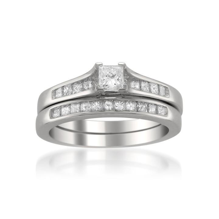 Womens 7/8 Ct. T.w. White Diamond 14k Gold Bridal Set