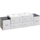74-in. W Wall Mount White Vanity Set For 3h4-in. Drilling