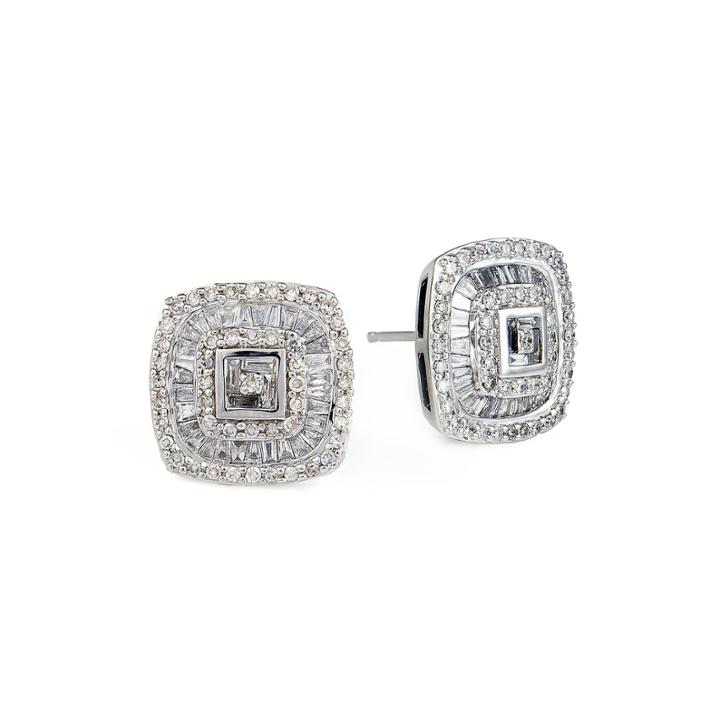 Limited Quantities 1 Ct. T.w. Diamond Square Stud Earrings