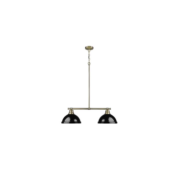 Duncan 2-light Linear Pendant In Aged Brass