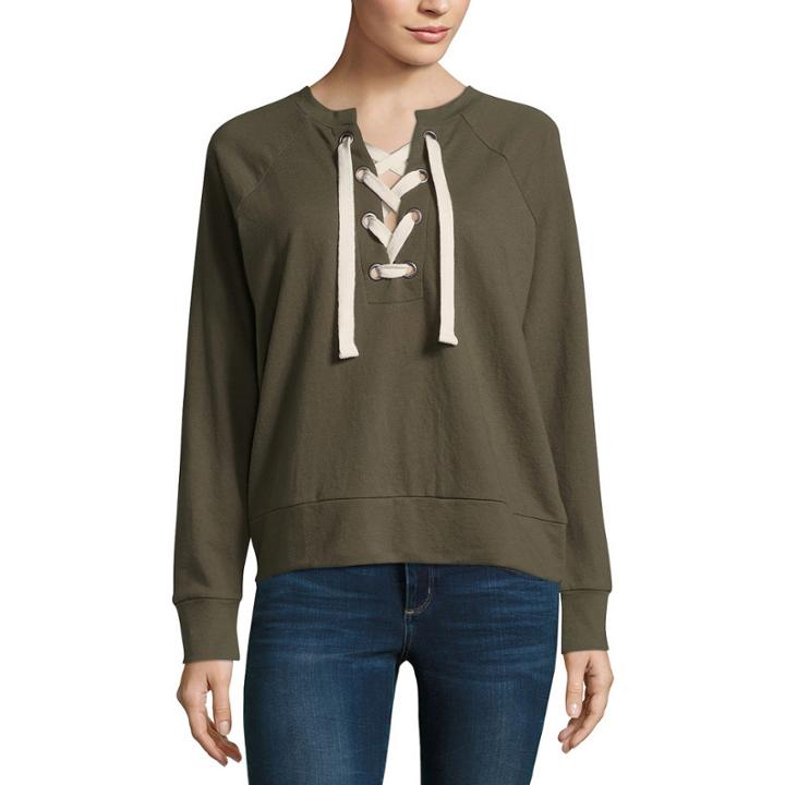 A.n.a Lace Up Sweatshirt