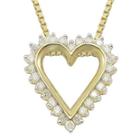 1/10 Ct. T.w Diamond Heart 14k Yellow Gold Over Sterling Silver Pendant Necklace