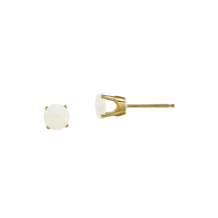 5mm Lab-created Opal 14k Yellow Gold Stud Earrings