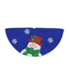 20 Blue And White Mini Christmas Tree Skirt With Embroidered And Embellished Snowman