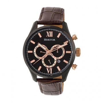 Heritor Unisex Brown Strap Watch-herhr6806