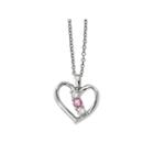 Survivor Collection Genuine Clear & Pink Swarovski Topaz Sterling Silver Heart Of Confidence Necklace