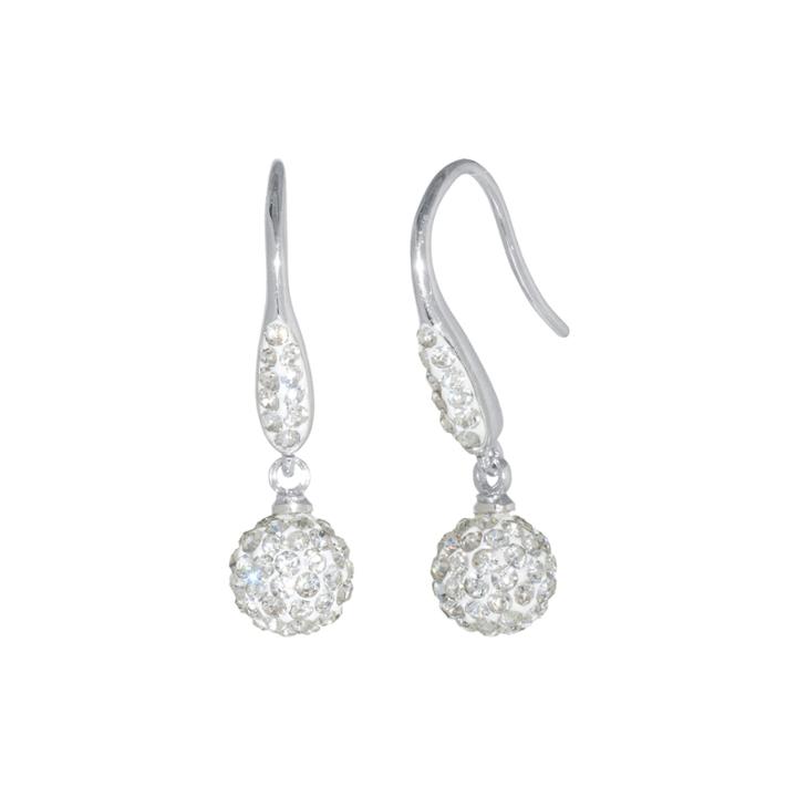 Sparkle Allure White Crystal Drop Earrings