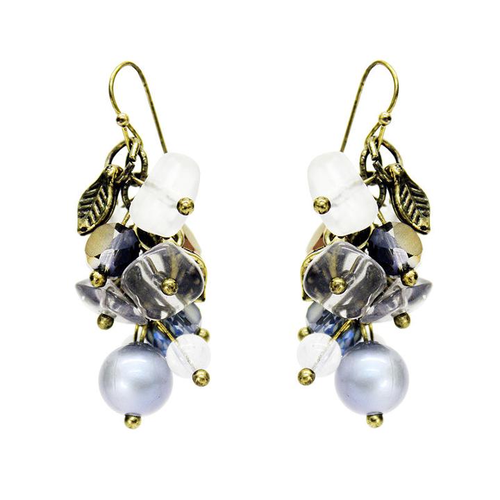 Aris By Treska Wire Grape Cluster Drop Earrings