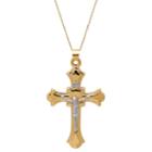 Infinite Gold&trade; 14k Gold Two-tone Crucifix Pendant Necklace