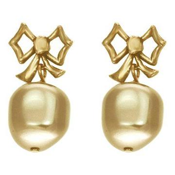 Dom By Dominique Cohen Gold-tone Pearlescent Bow Earrings