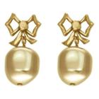 Dom By Dominique Cohen Gold-tone Pearlescent Bow Earrings