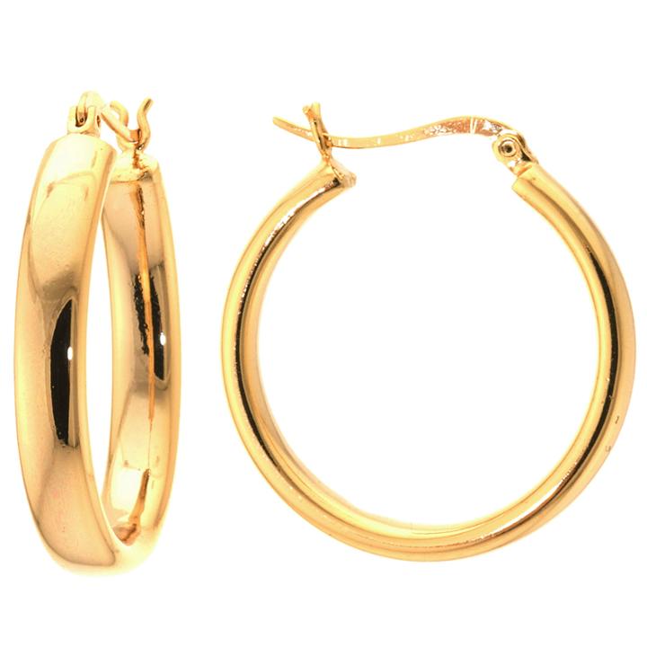 Sparkle Allure Brass Hoop Earrings
