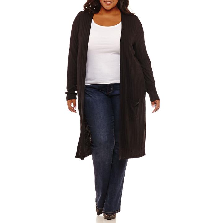 Boutique + Long Sleeve Cardigan Plus