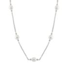 Womens 20 Inch White Sterling Silver Link Necklace