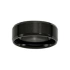Personalized Mens 8mm Black Ion-plated Stainless Steel Wedding Band