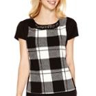 Worthington Short-sleeve Textured Blouse - Tall