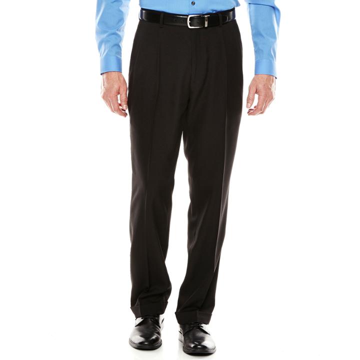 Louis Rapheal Pleated Mini-herringbone Dress Pants - Classic Fit