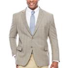 Stafford Year-round Stretch Brown Blue Check Sport Coat-big And Tall