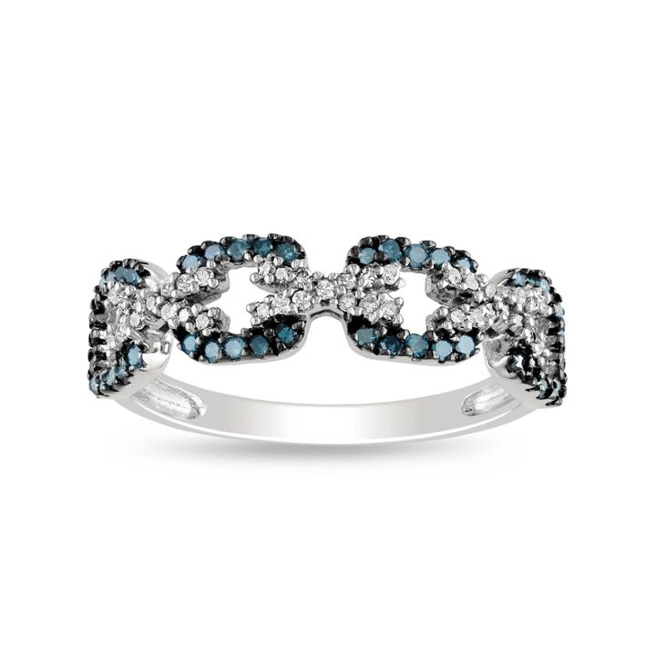 3/8 Ct. T.w. Color-enhanced Blue Diamond Ring Sterling Silver